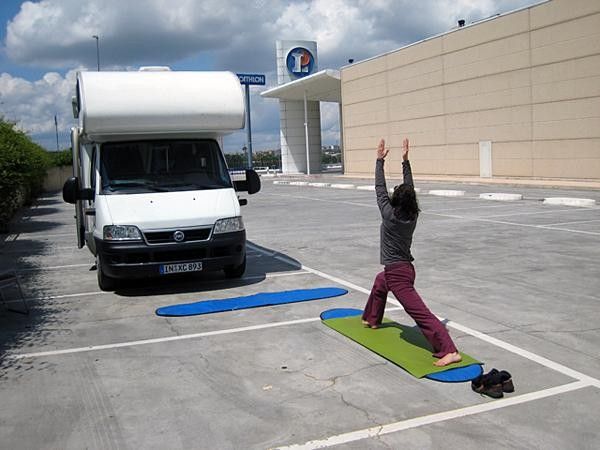 Parking lot yoga