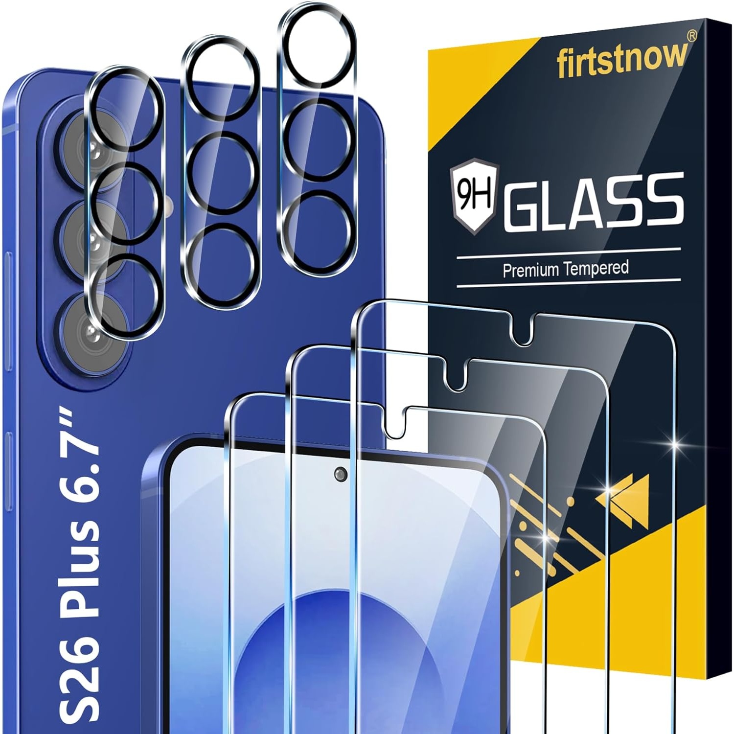 firtstnow 3 Pack Samsung Galaxy S26 Plus Screen Protector Tempered Glass