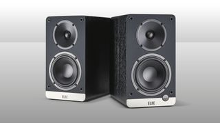 Elac Debut ConneX speakers on grey background
