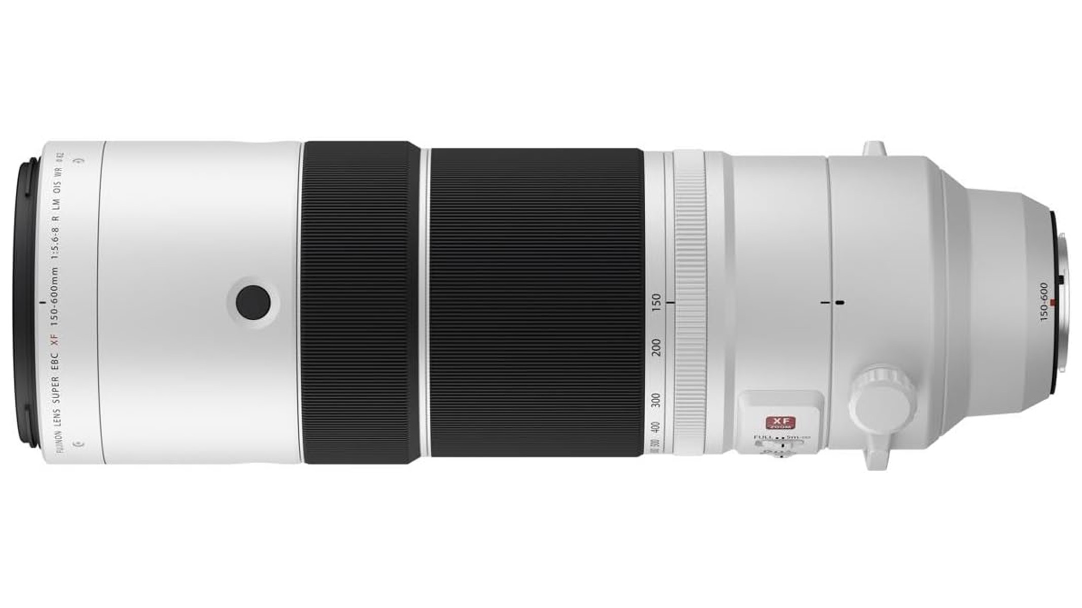 Fujifilm XF150-600mm f/5.6-8 R LM OIS WR on a white background