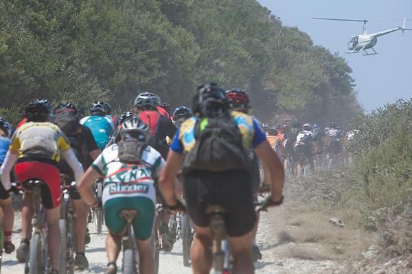 Was the peloton escorted by a helicopter or did one just happen to be flying by?
