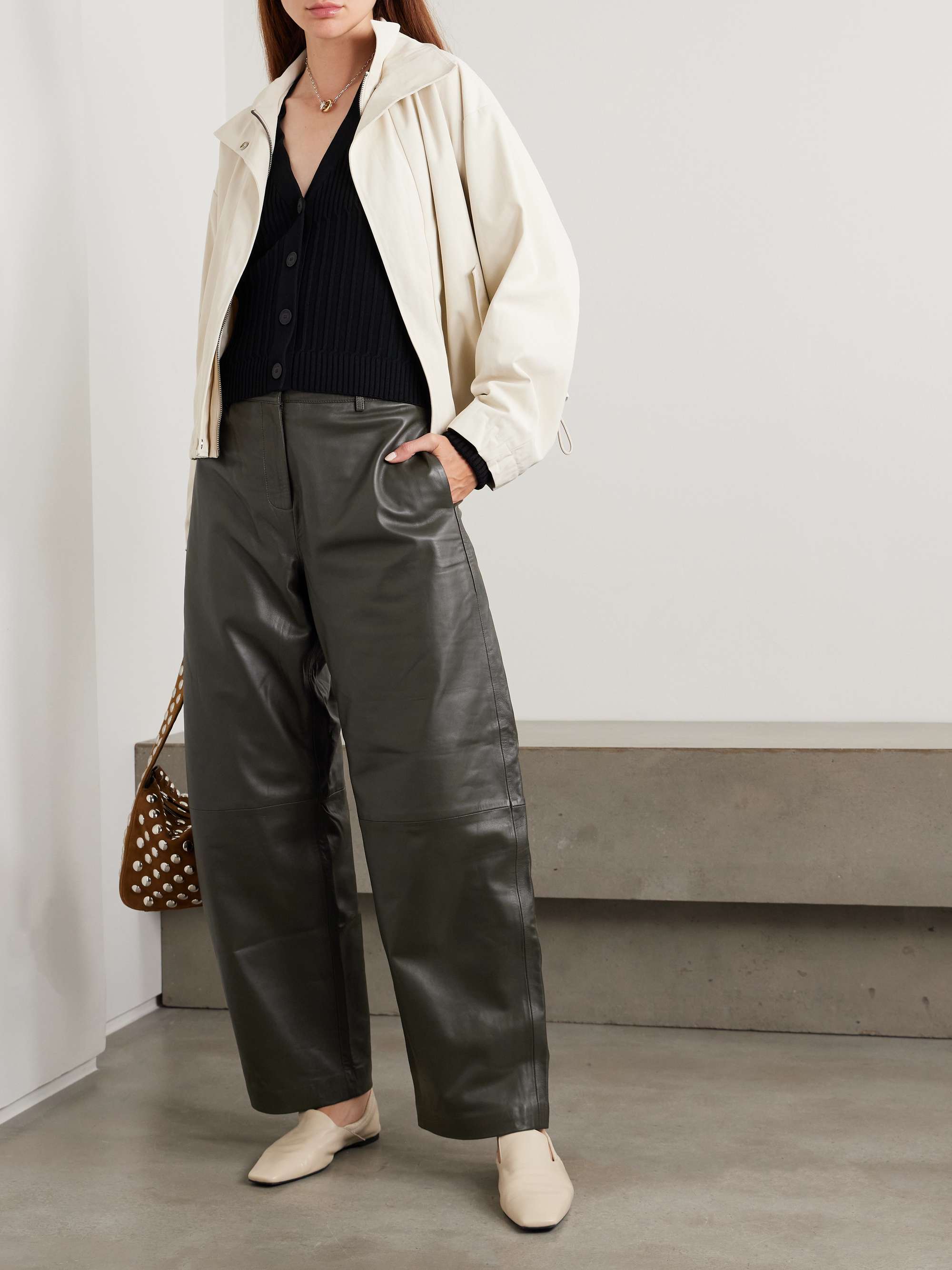 Leather Tapered Pants