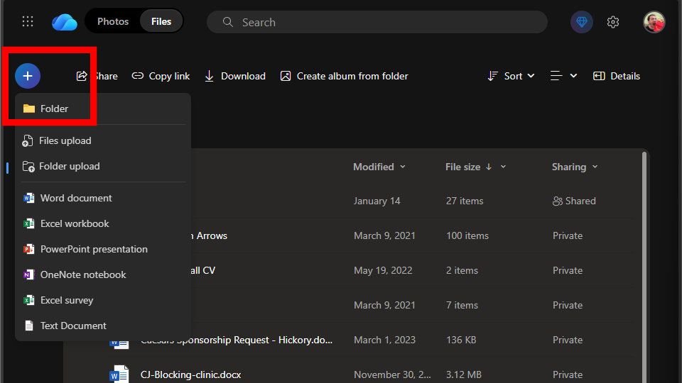 Moving files in OneDrive