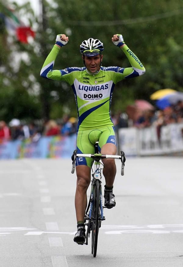 Ivan Basso doesn't often win one-day races, but he soloed to victory in Carnago