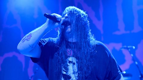 George Fisher of Cannibal Corpse onstage in 2023