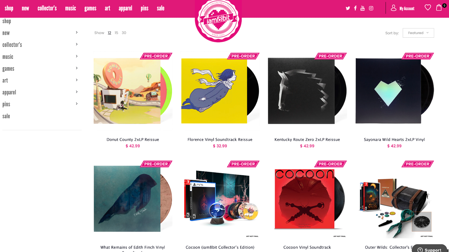 Online shopping page showing Annapurna vinyl re-issues