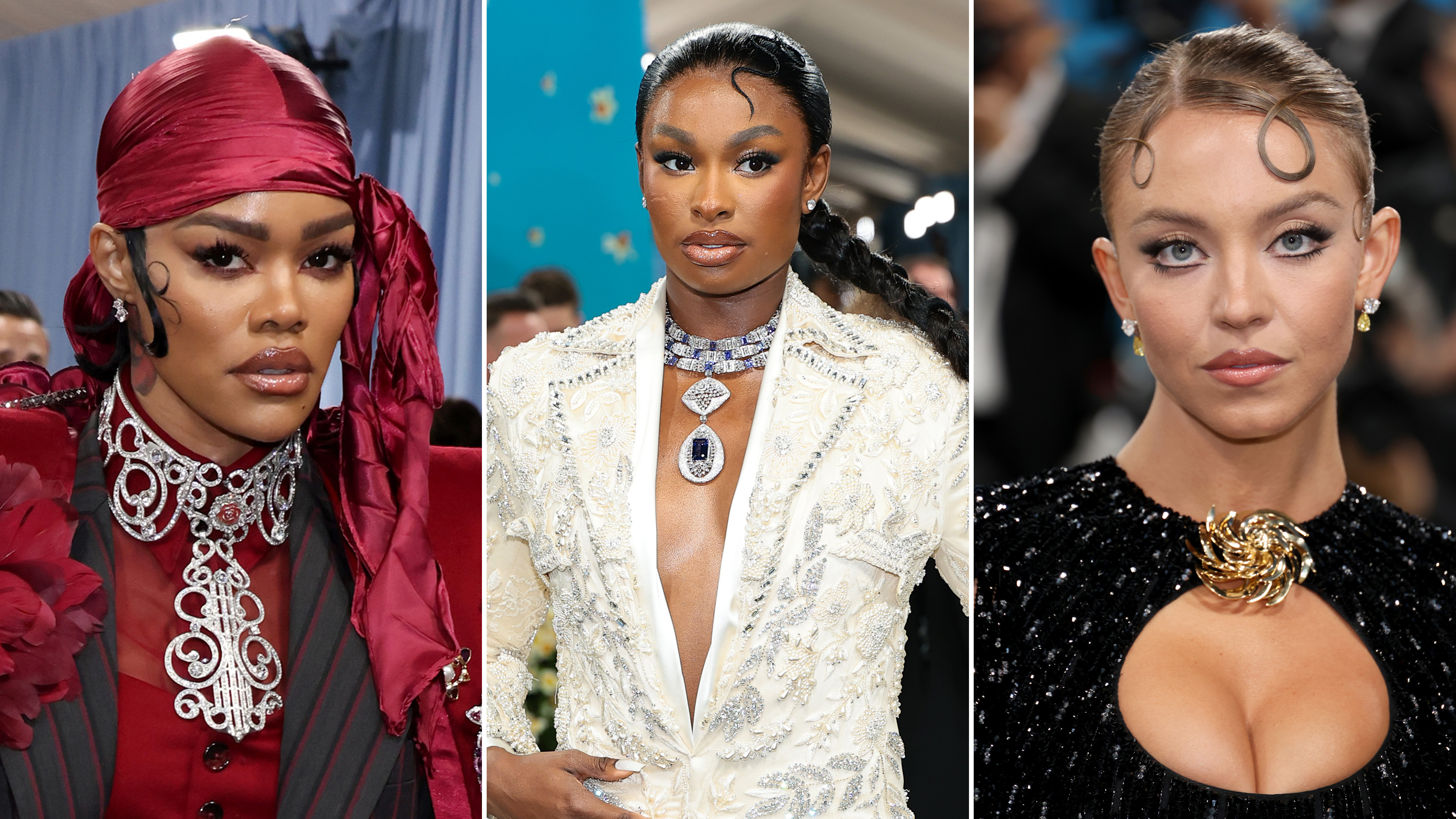 Teyana Taylor, Coco Jones, and Sydney Sweeney at the 2025 Met Gala