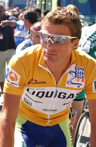 Danilo Di Luca (Liquigas) in the leader's jersey.