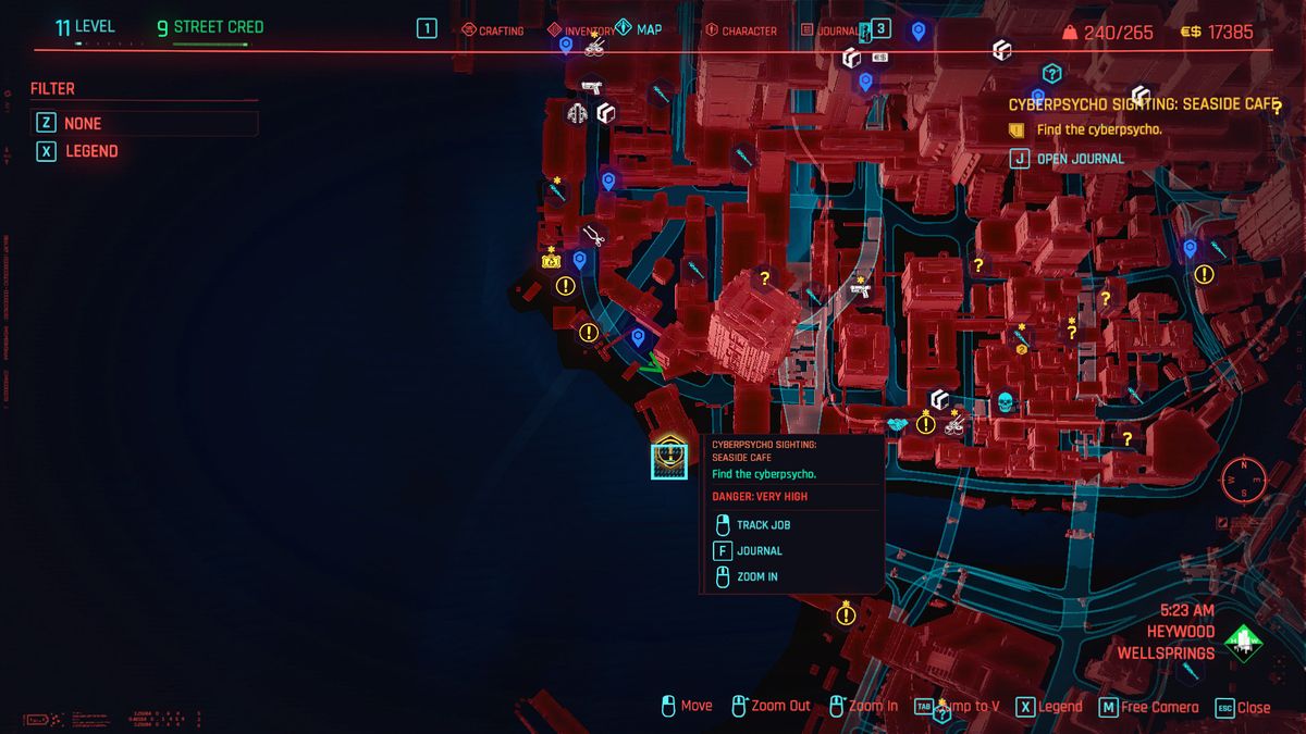 Cyberpunk 2077 Cyberpsycho Sightings locations