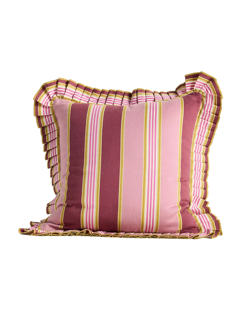 Juliette Cotton Yarn Dyed Striped Ruffle Pillow