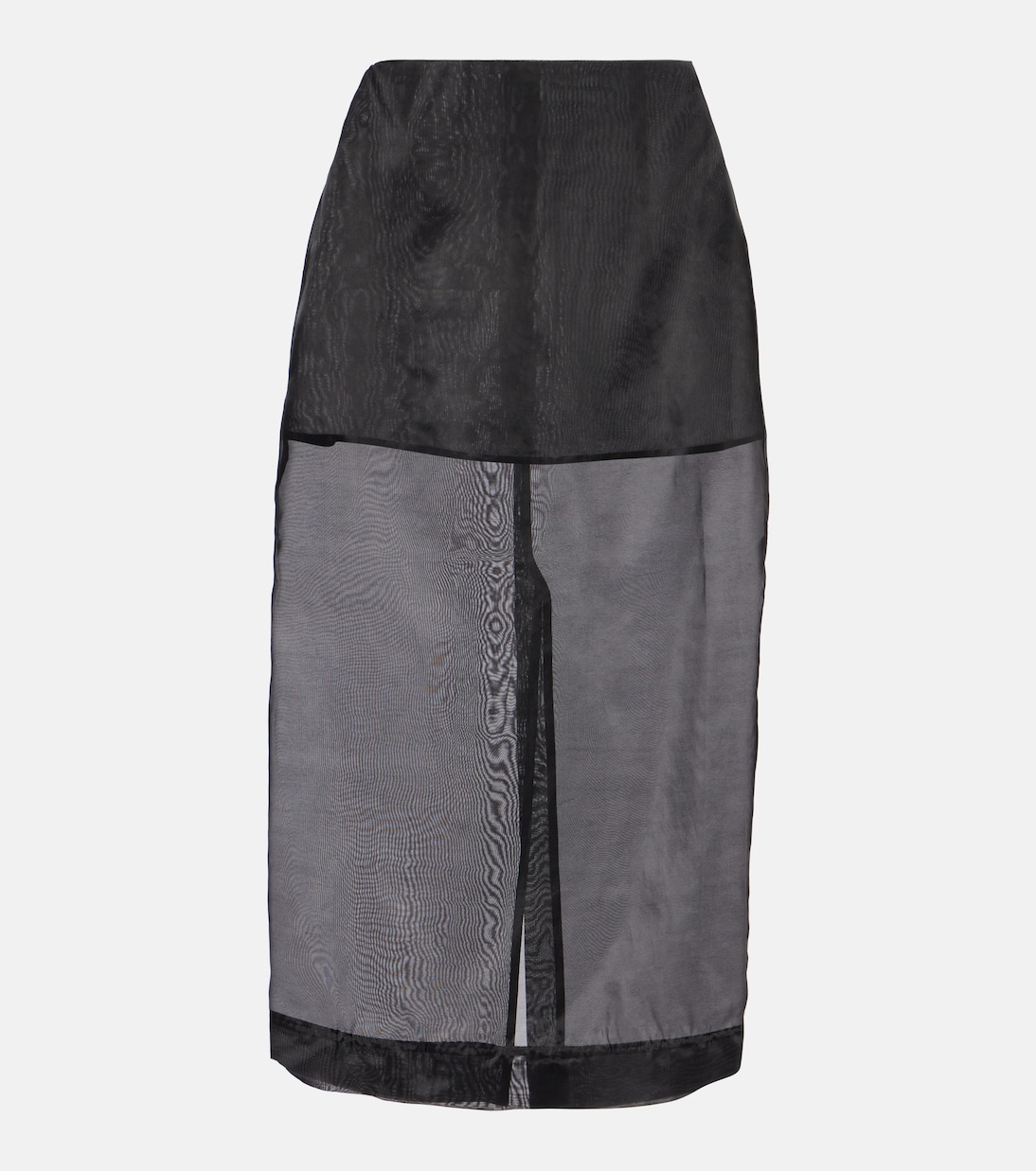 Silk silk mixed midi skirt