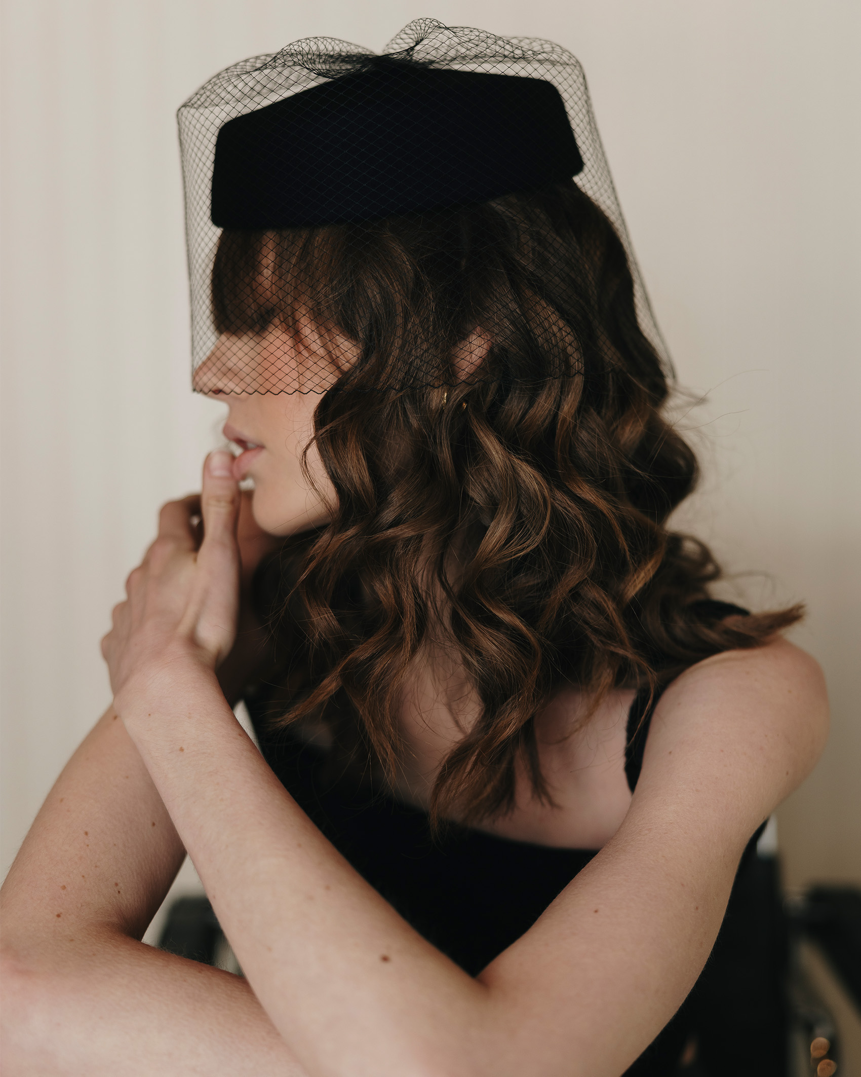 Gigi Burris model wearing a hat