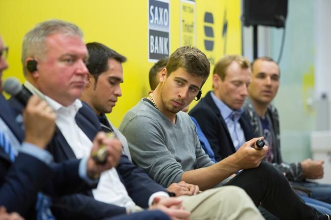 Tinkoff-Saxo jersey presentation in Moscow.
