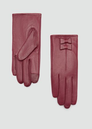 Leather Gloves With Bow Detail - Women | Mango Usa