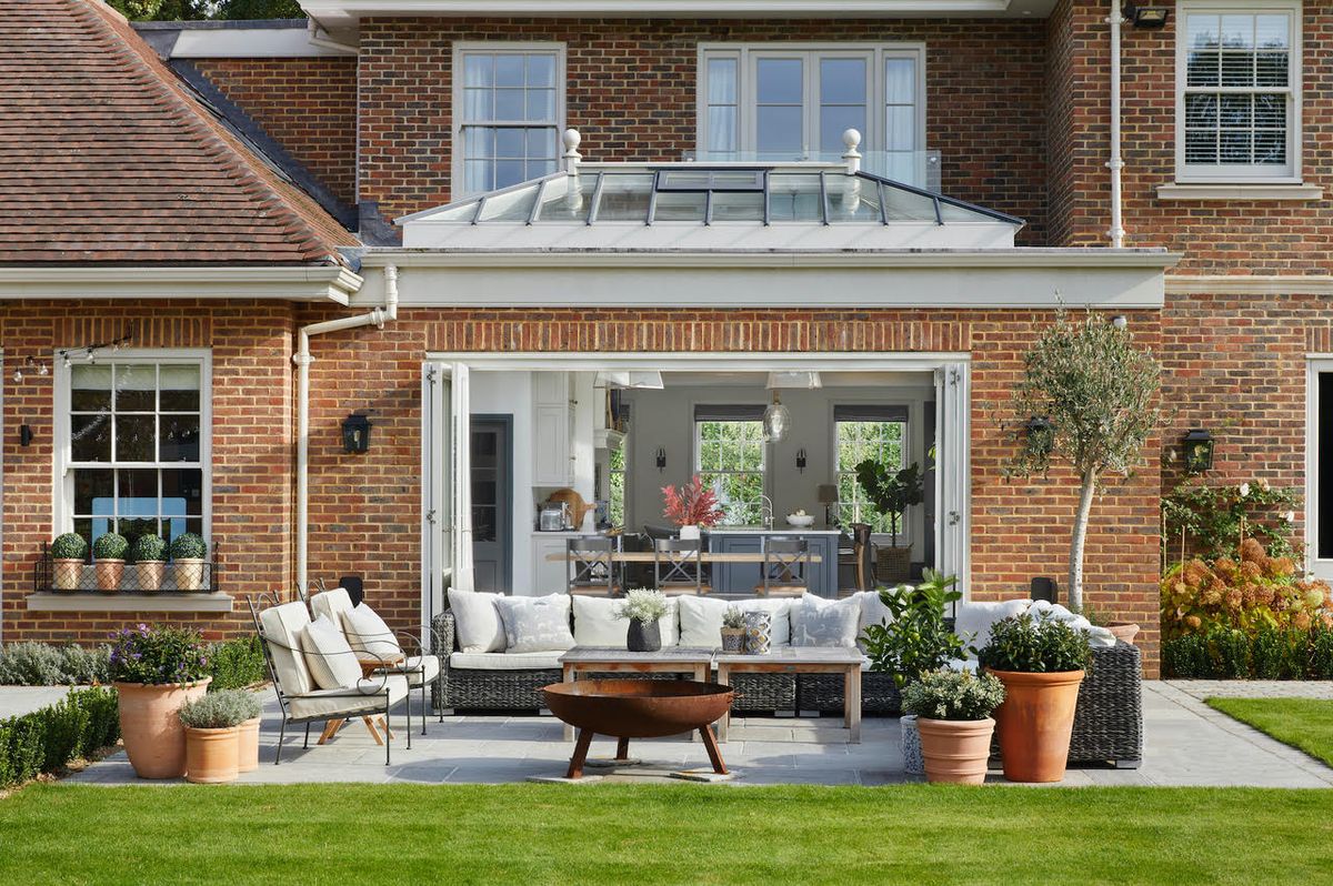 a single storey extension with a roof lantern