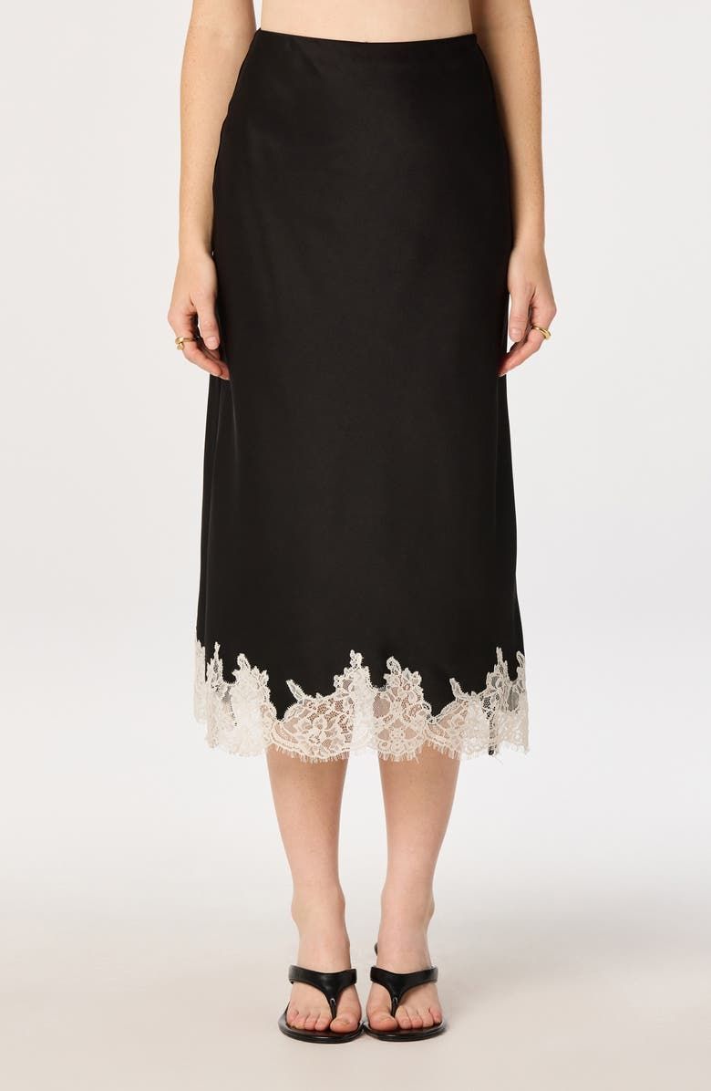 Blossom Lace Trim Midi Skirt