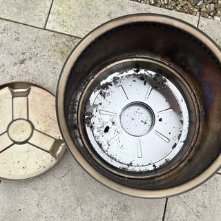 steel fire pit with ash pan removed