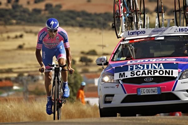 Michele Scarponi (Lampre-ISD) gets out of the saddle