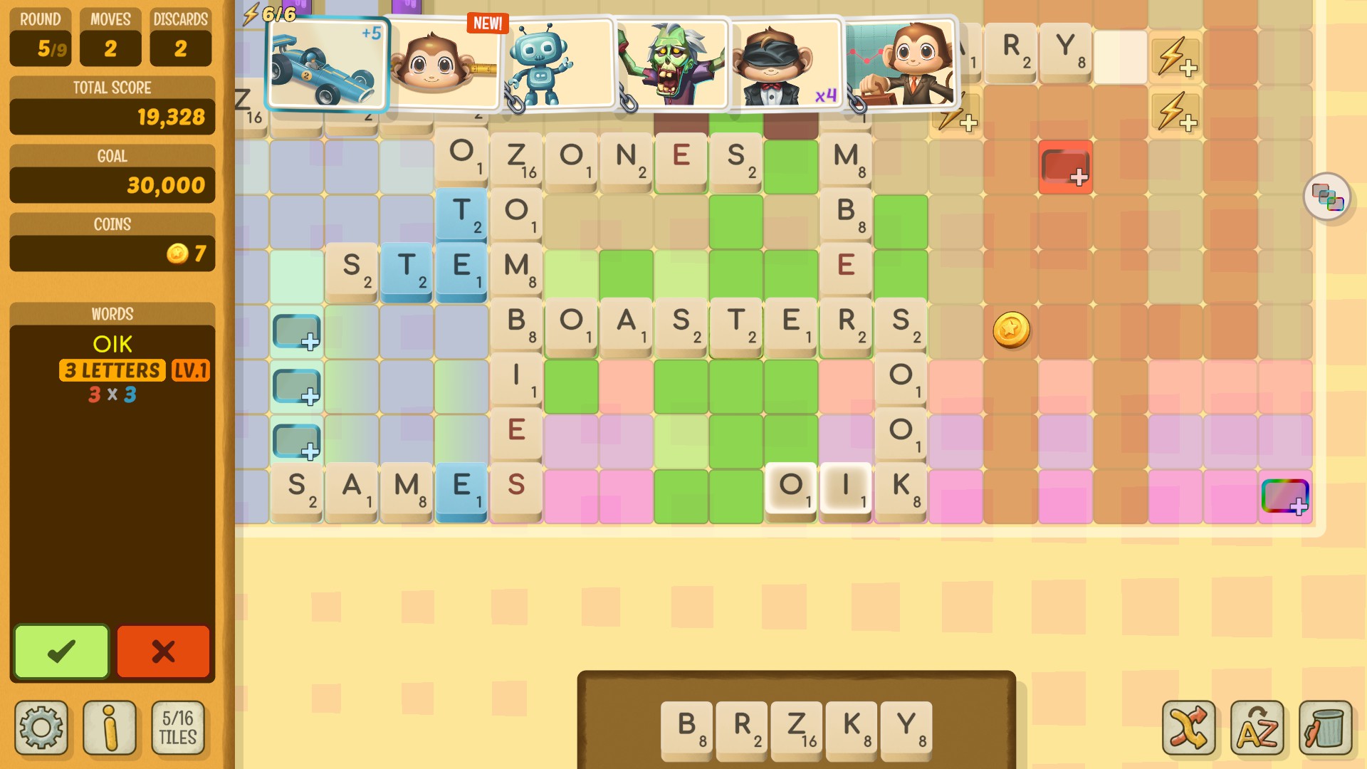 Spelling words on the board in Beyond Words.