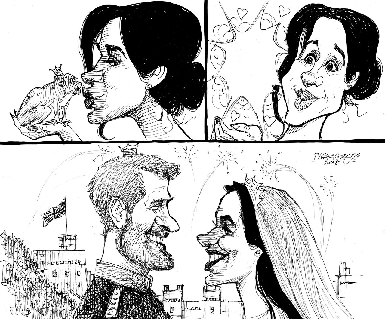 Editorial cartoon World royal wedding Prince Harry Meghan Markle