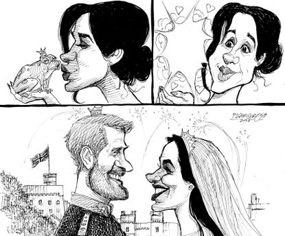 Editorial cartoon World royal wedding Prince Harry Meghan Markle
