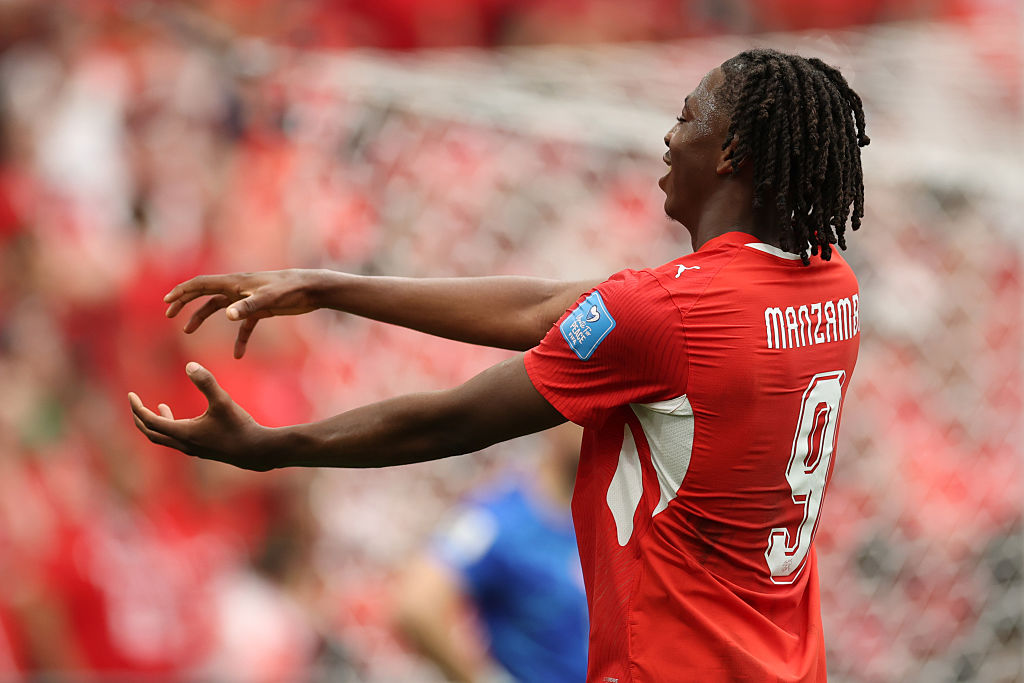 Johan Manzambi in action for Switzerland