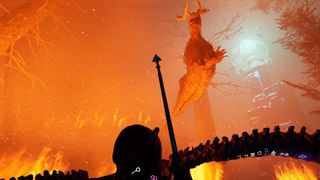 The Axis Unseen Screenshot of a bow and arrow with a skeleton creature floating in the air