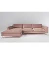 New York two-seater sofa with chaise in Pink Caledio Cotton Linen Blend