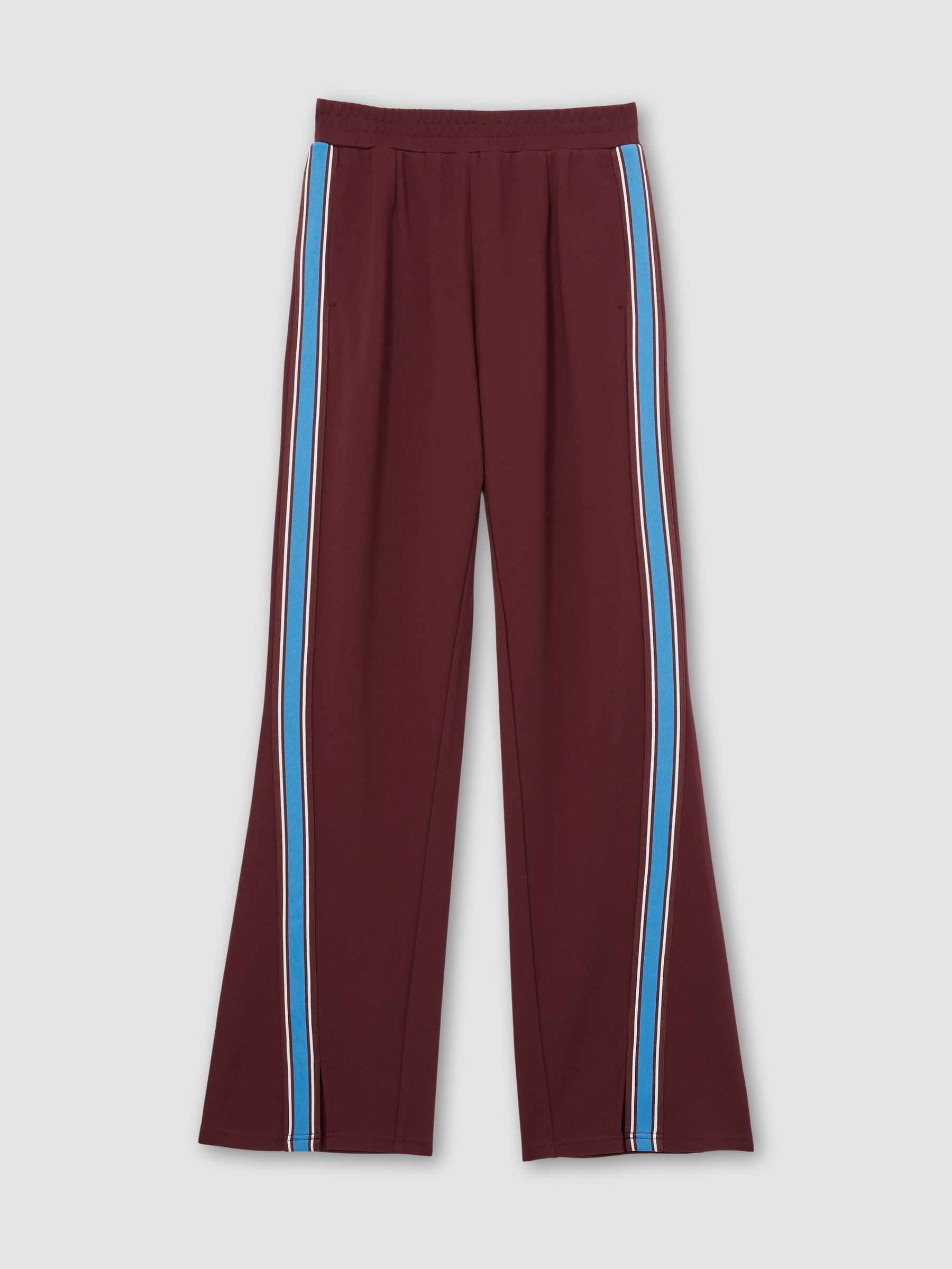 The Upside Side-Stripe Flared Trousers in Dark Red