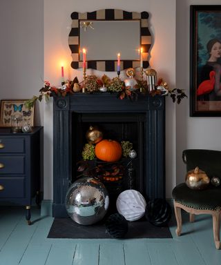 Pumpkin decorating ideas on mantelplace by Nadia McCowan-Hill, Wayfair resident style advisor