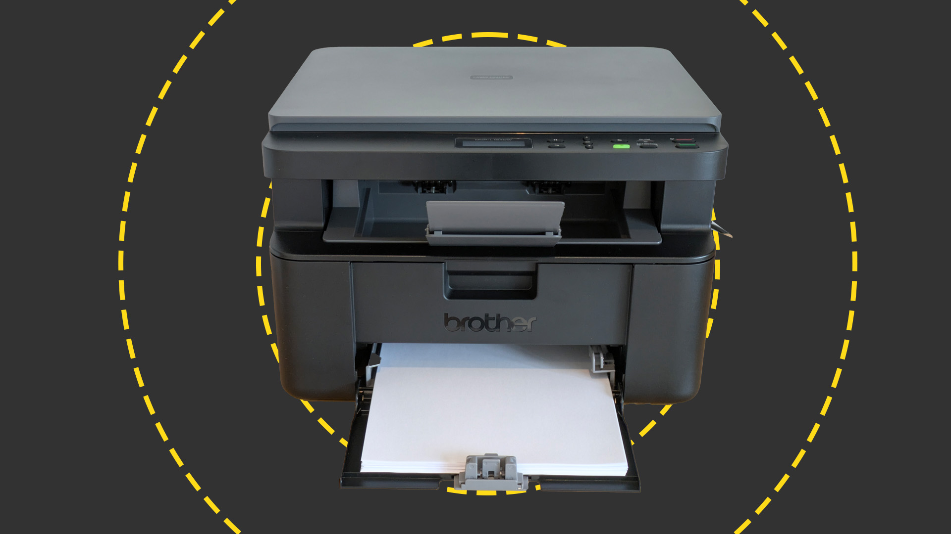 The Brother DCP-L1640W on the ITPro background