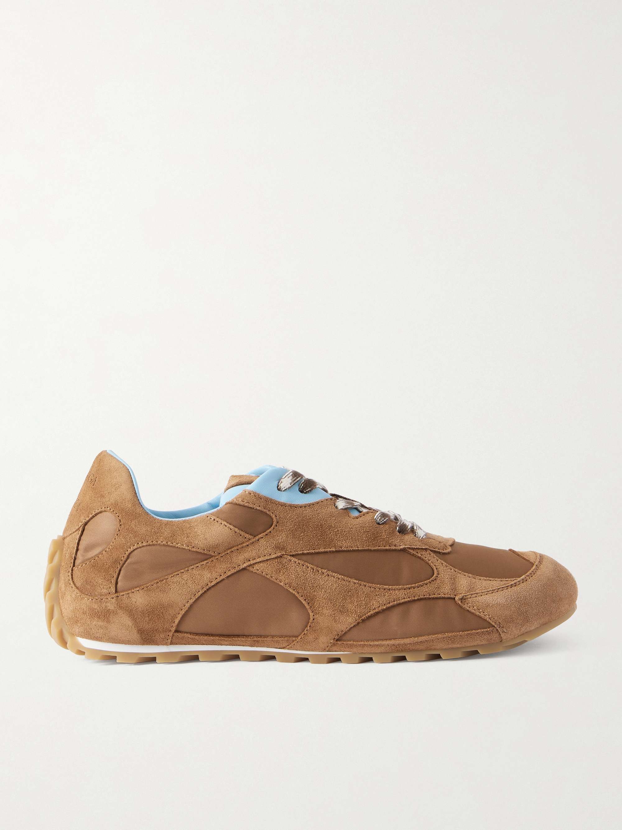 Orbit Leather-Trimmed Suede and Shell Sneakers