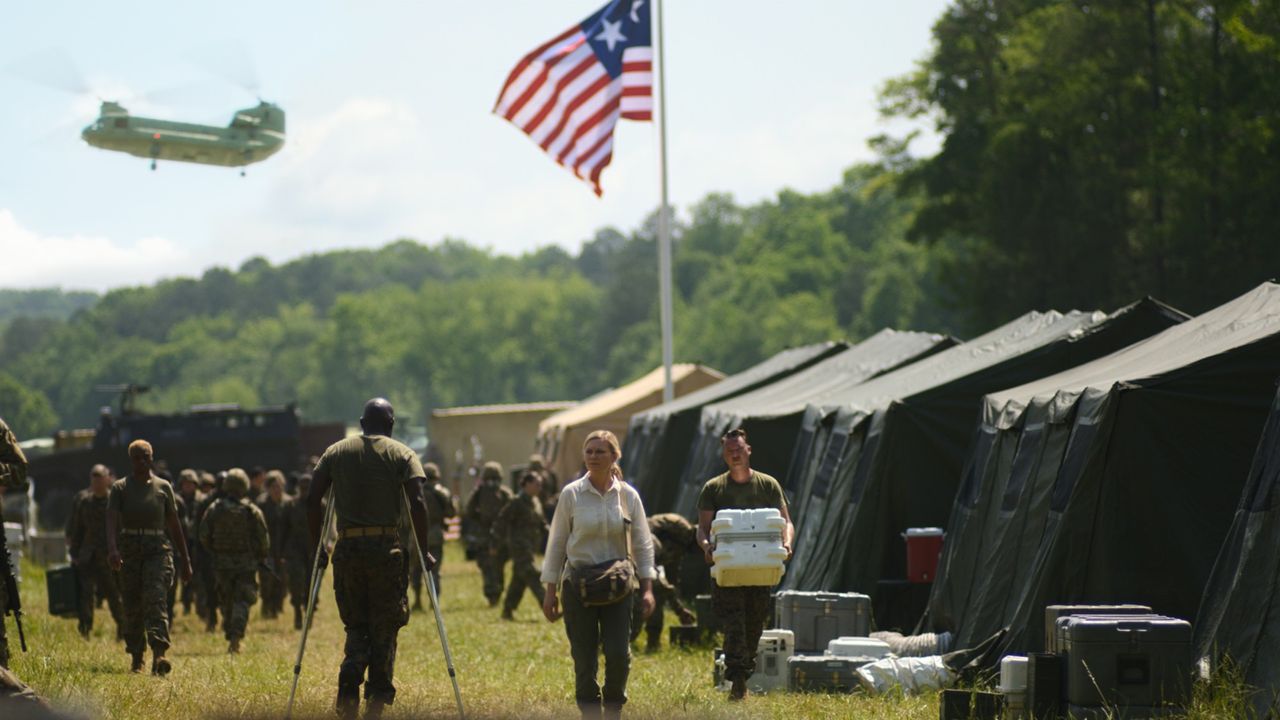 An image of a Western Forces military base in &#039;Civil War&#039;