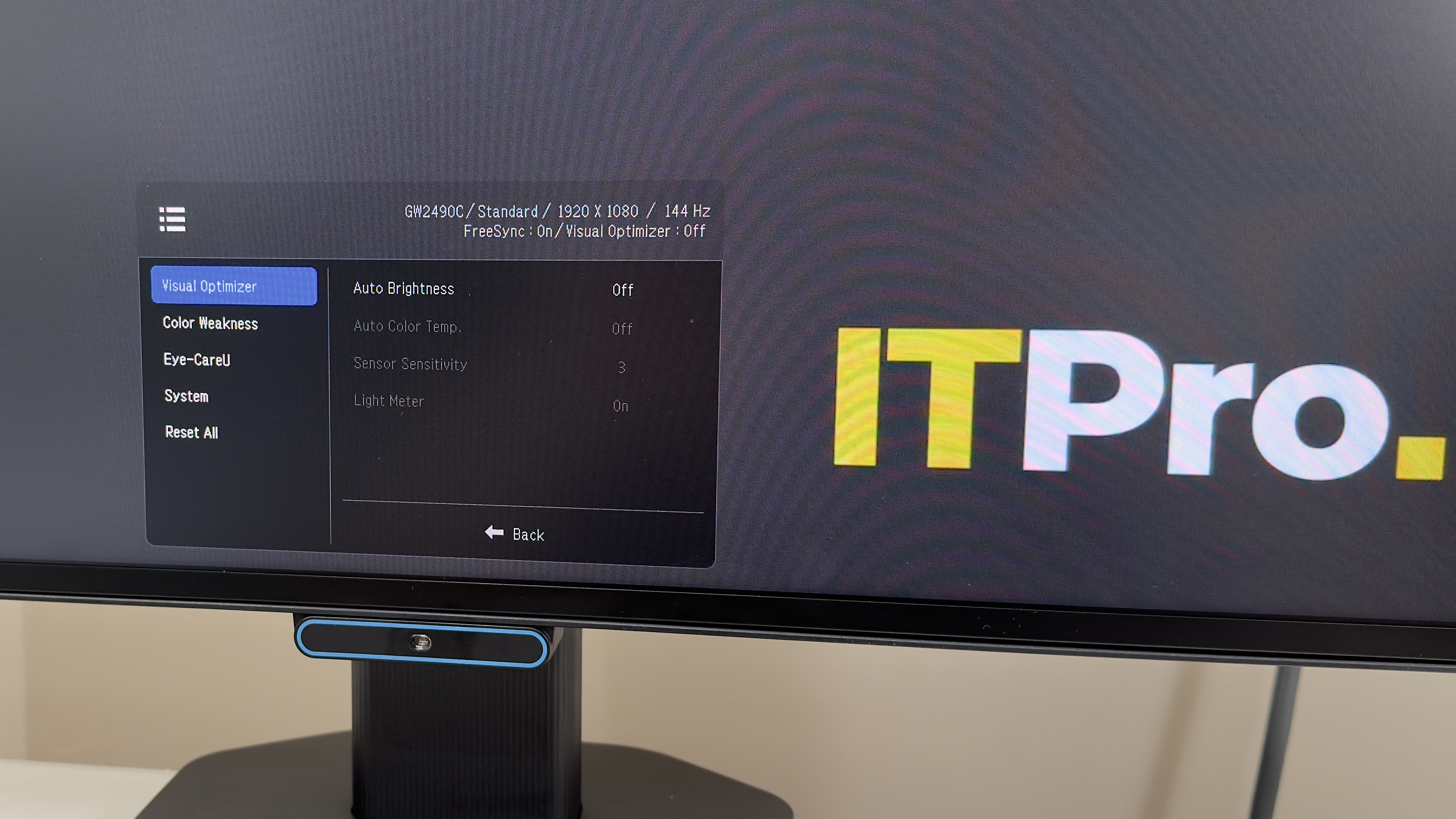 The BenQ GW2490C monitor on a desk