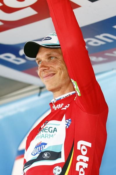 Tony Martin (Omega Pharma-Quickstep) on the podium