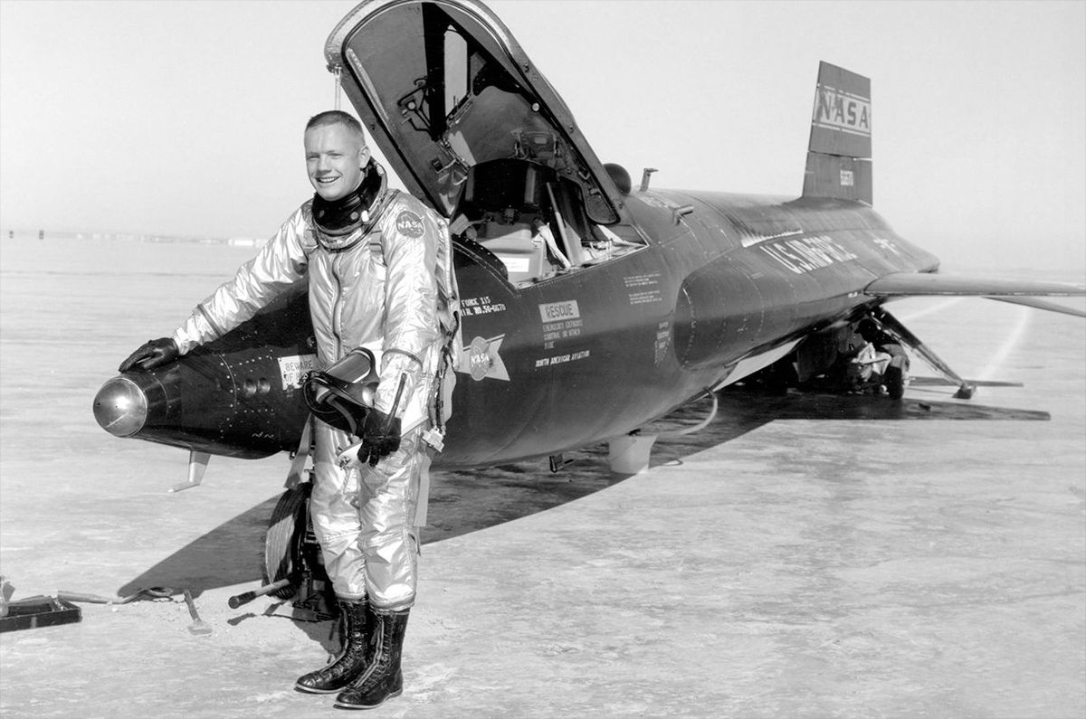 Neil Armstrong in Front of X-15 Rocketplane