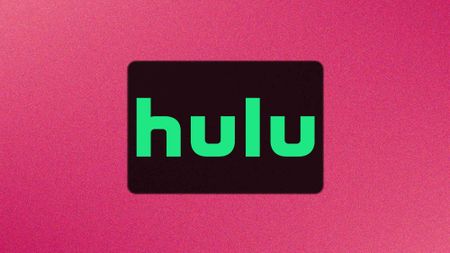 Hulu logo on a pink background
