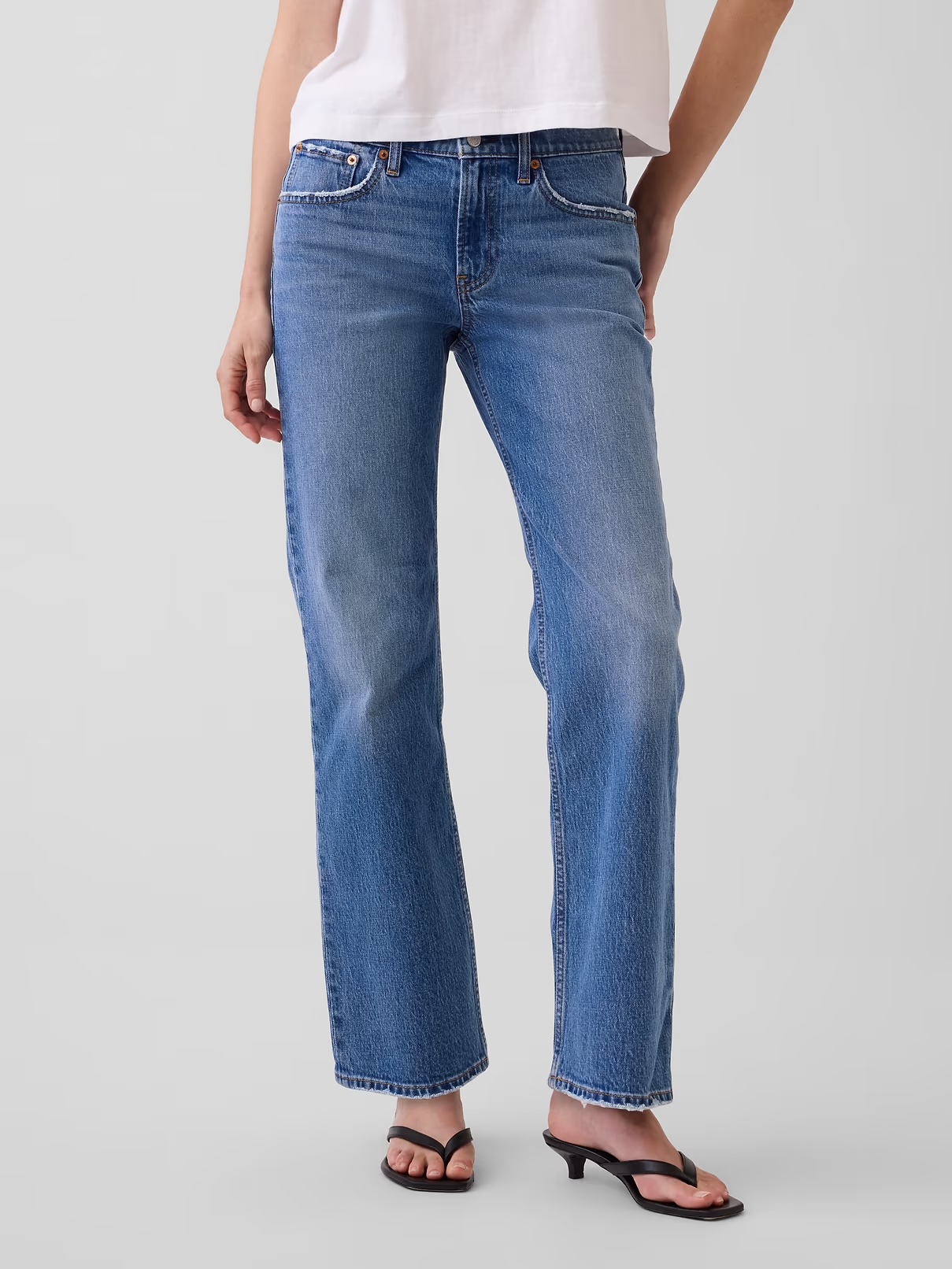 Gap, Mid Rise Relaxed Straight Jeans