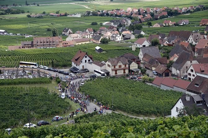 The Tour de France en route to Mulhouse