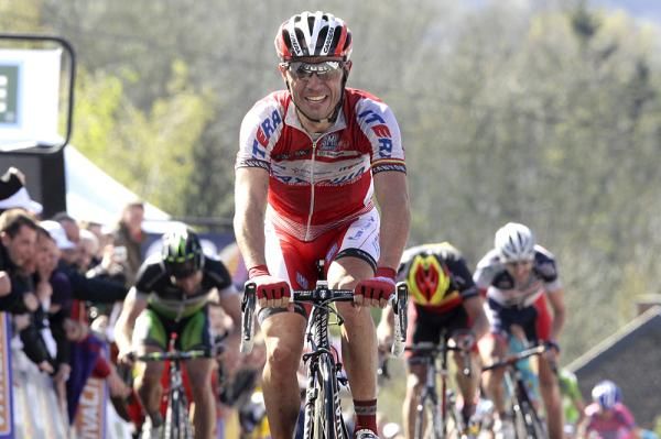 Joaquim Rodriguez (Katusha) had a big smile after winning Fleche Wallonne 2012