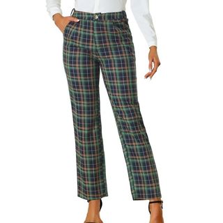 green plaid trousers