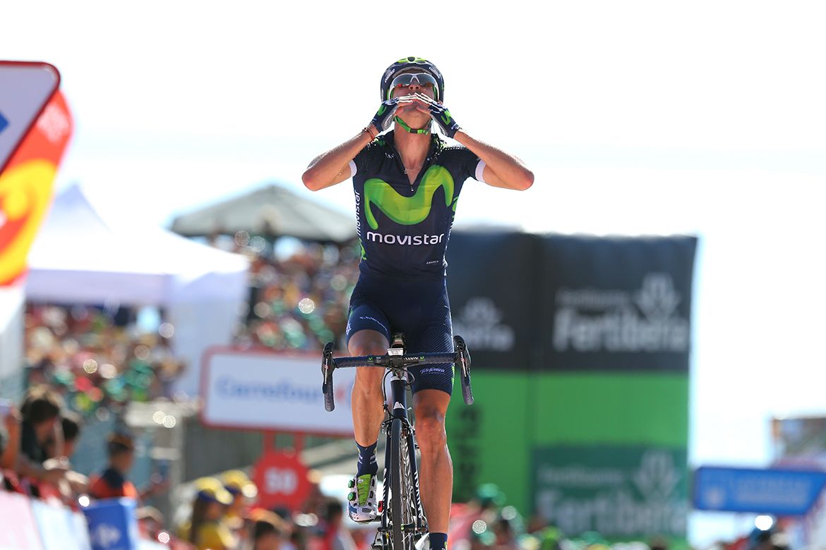 Ruben Fernadez (Movistar) thought he'd won the stage but he did take the race lead