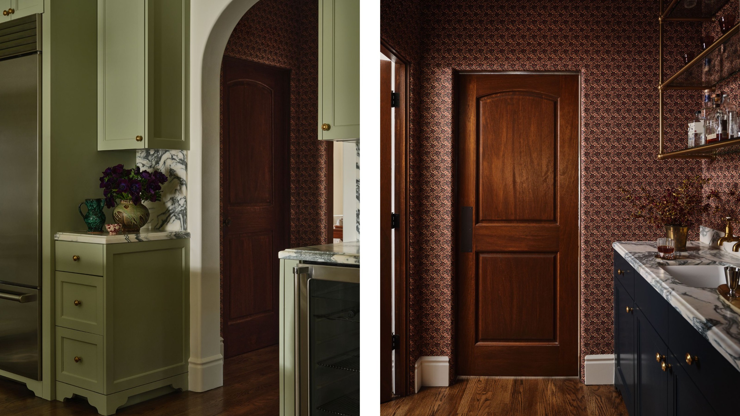 two side by side kitchen and butlers pantry images