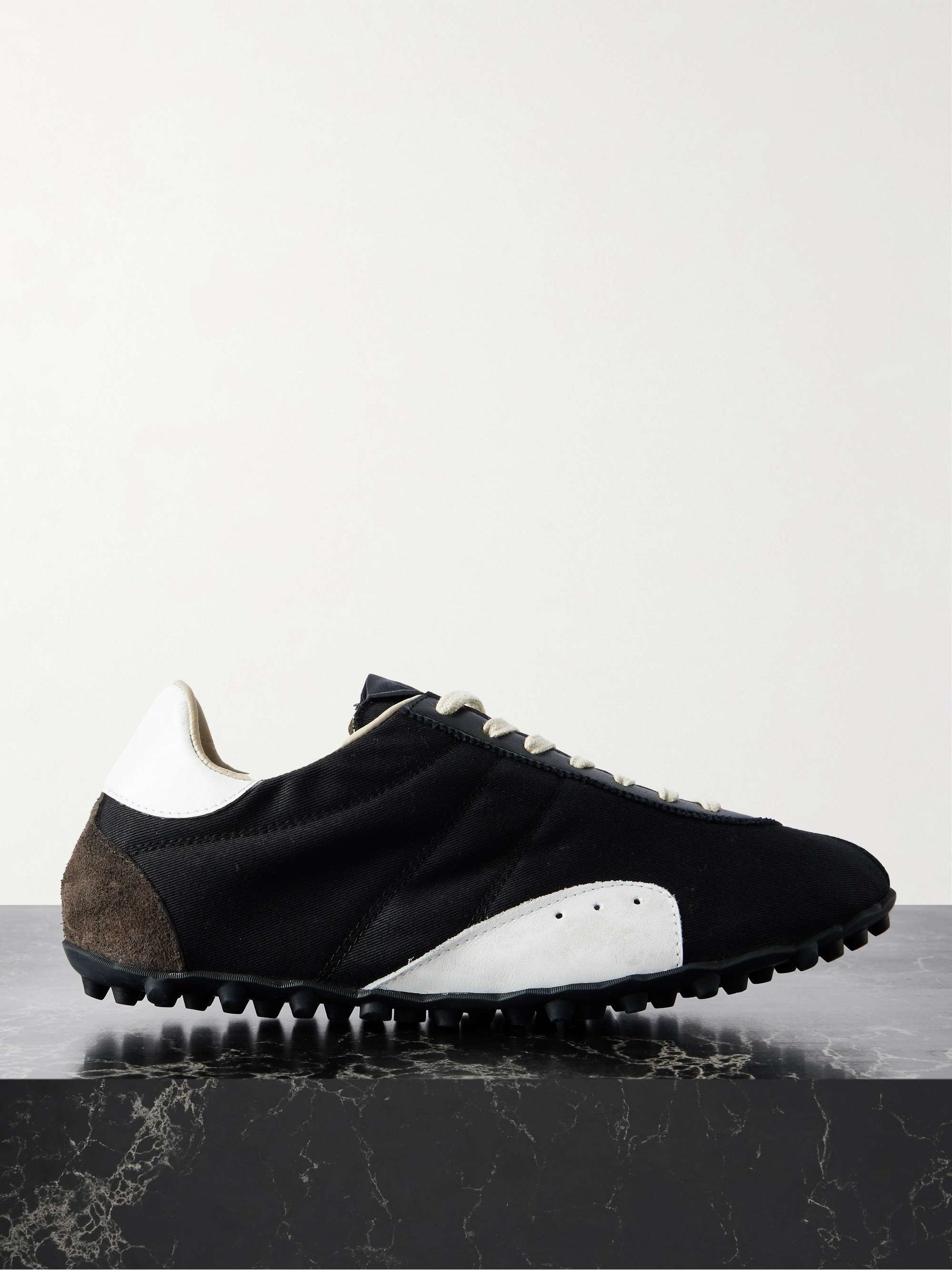 Sprinter Leather and Suede-Trimmed Twill Sneakers