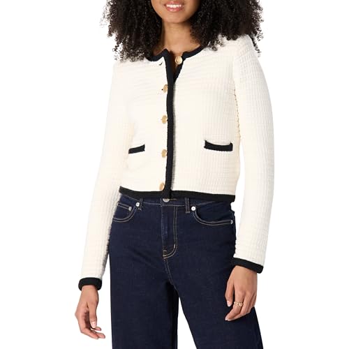 Amazon Essentials Women's Regular-Fit Midweight Cardigan Sweater, Eggshell White, X-Large