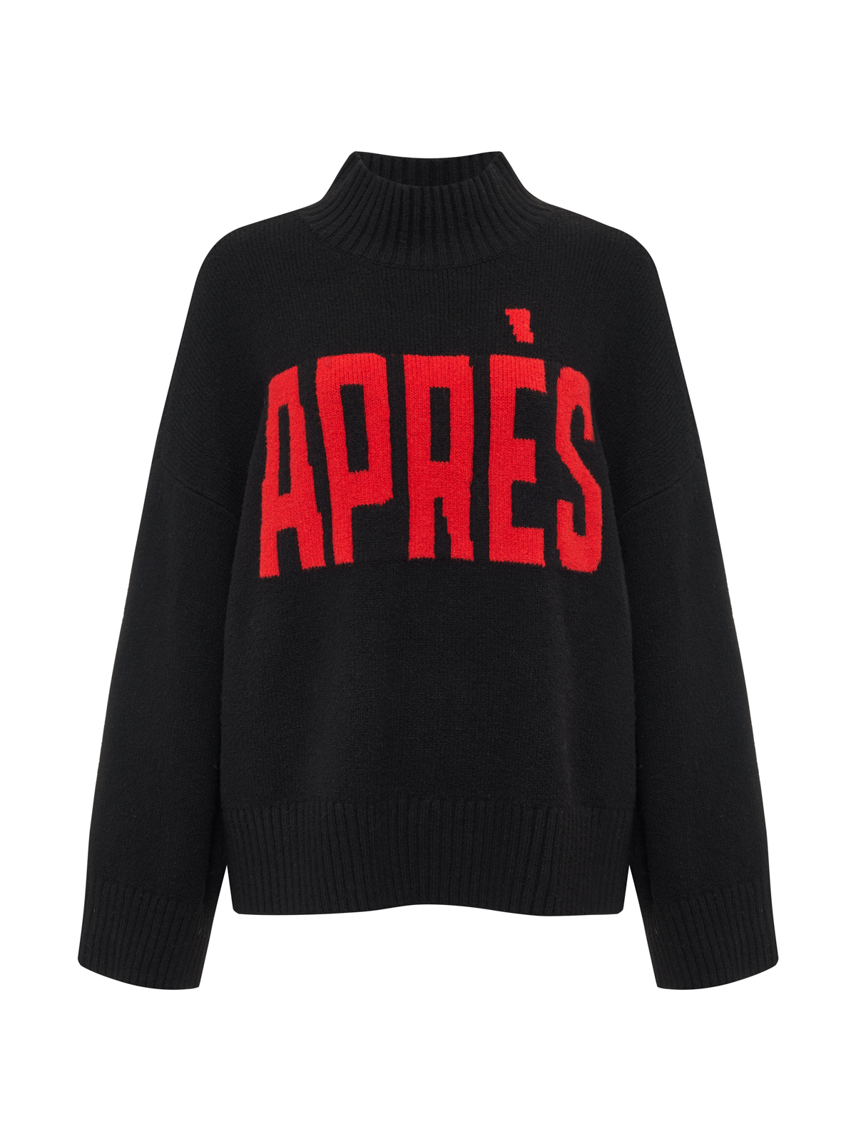 Sanctuary Clothing, Apr&amp;egrave;s Intarsia High Mock Logo Sweater