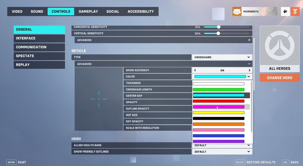 how to change crosshair in overwatch 2 pc 2024