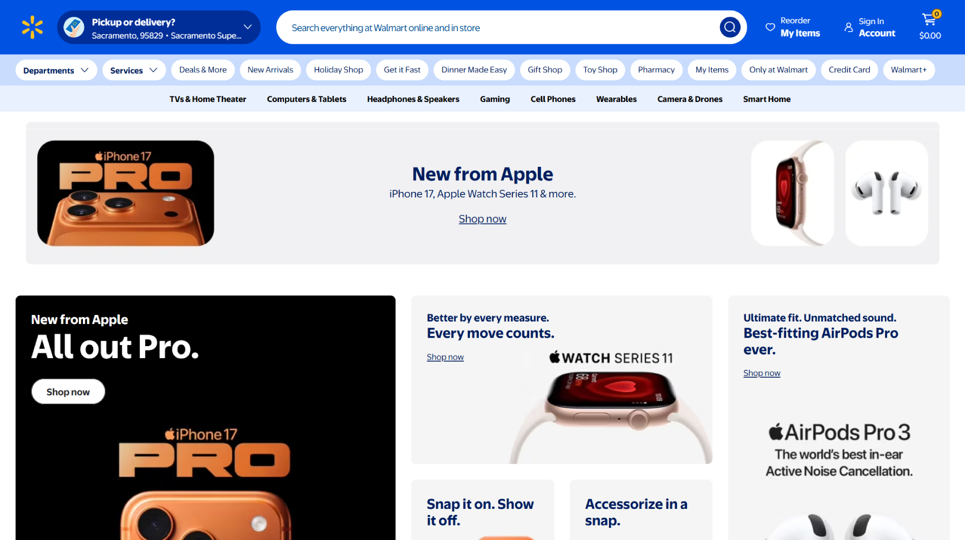 Walmart Black Friday Apple deals landing page
