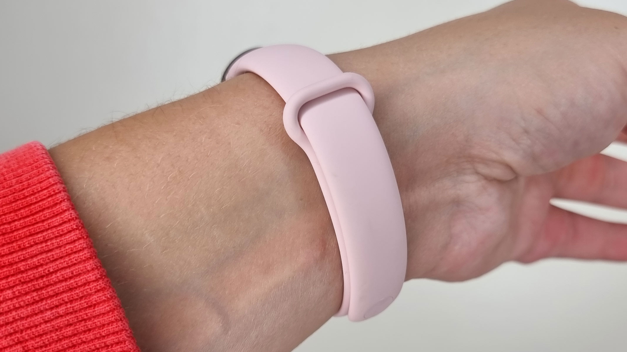 Xiaomi Smart Band 9 being worn by our reviewer