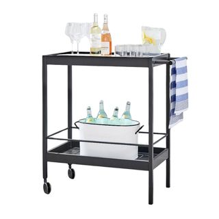 Black modern bar cart